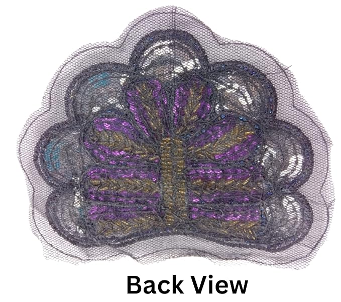 Purple and Silver Sequin Sew Patch