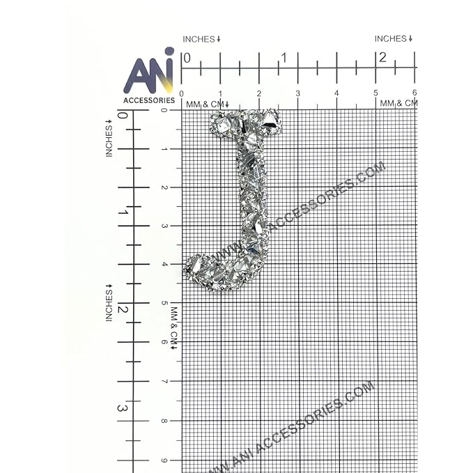 Letter B White Sparkling Rhinestone Patch