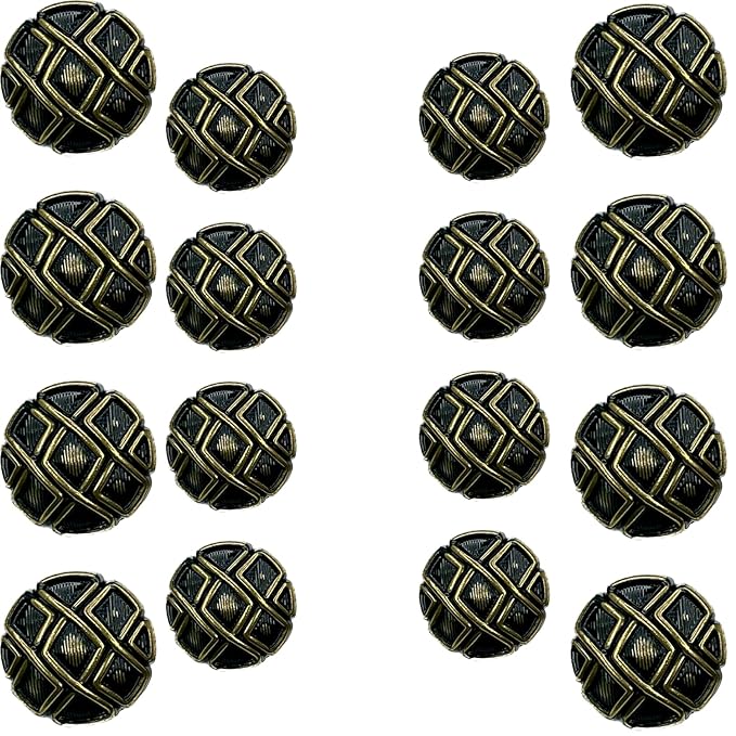 Metallic Maze Design Metal Buttons