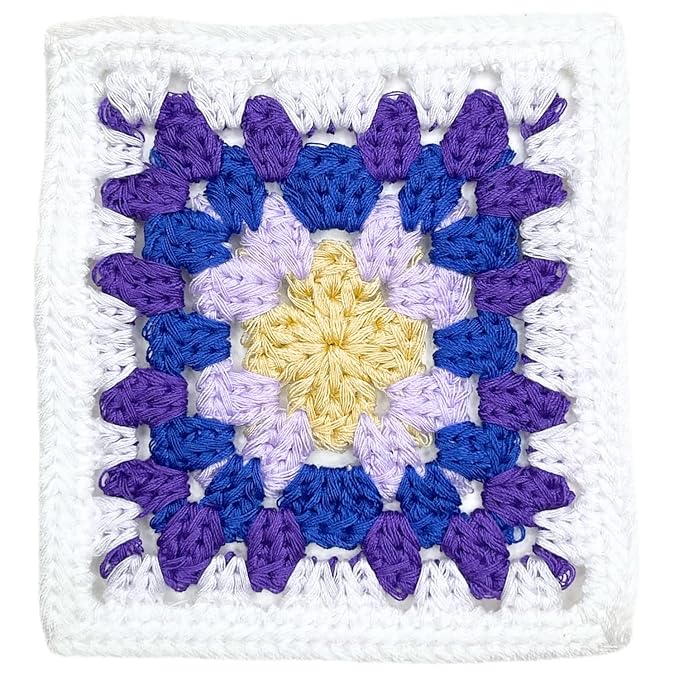 Colorful Floral Design Granny Square Patch