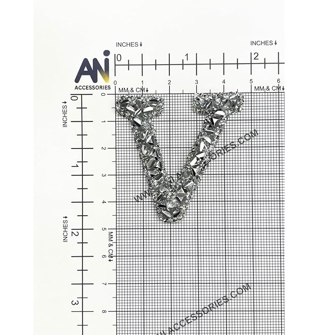 Letter C White Sparkling Rhinestone Patch