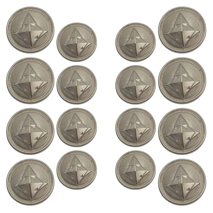 Metallic Pyramid Metal Buttons