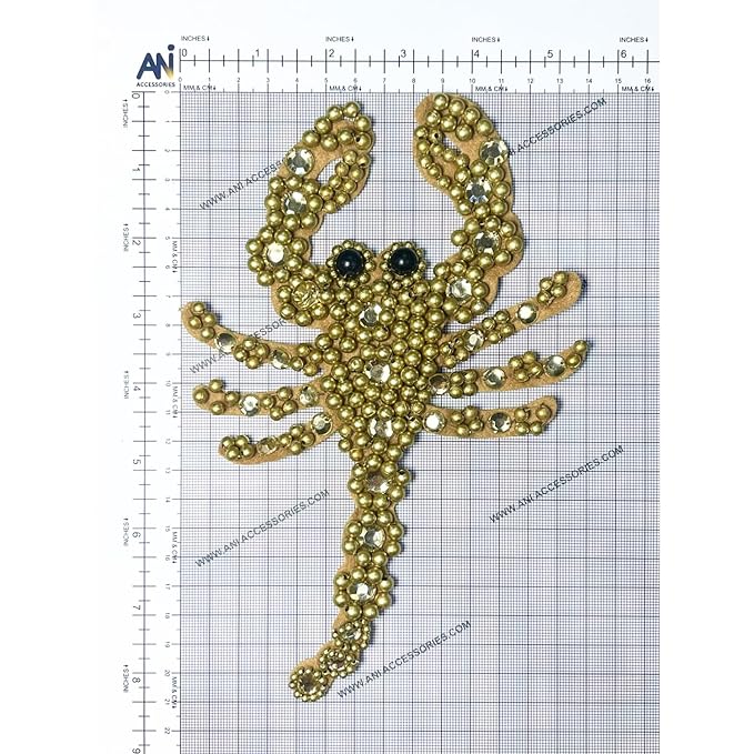 Scorpion Crab Beaded Pearl Sew Patch