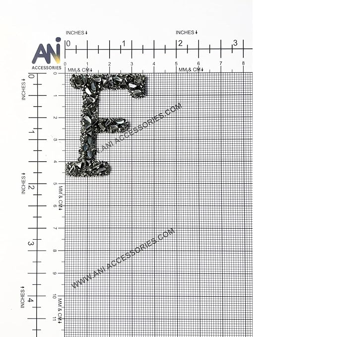 Letter E Black Sparkling Rhinestone Patch