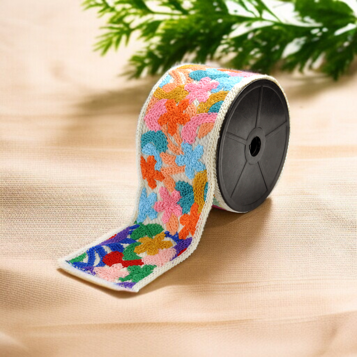 Multicolor Boho Floral Lace Trim | 2 Meter