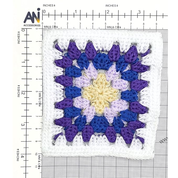 Colorful Floral Design Granny Square Patch