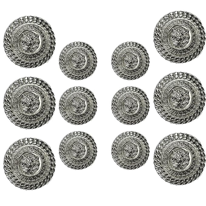 Shimmering Circles Metal Buttons