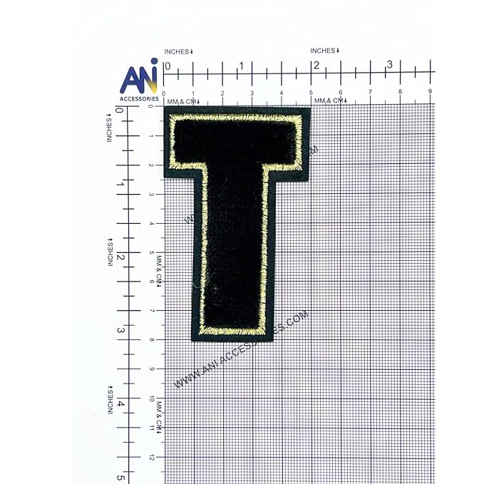 Letter T Hot fix Or Sew Patch