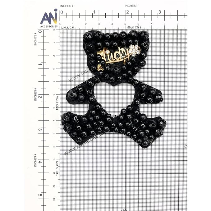 Teddy Bear Beads Sew On Patch 4 Pcs