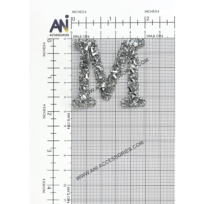 Letter C White Sparkling Rhinestone Patch