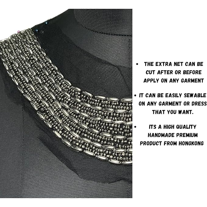 Elegant Beaded Style Round Neckline