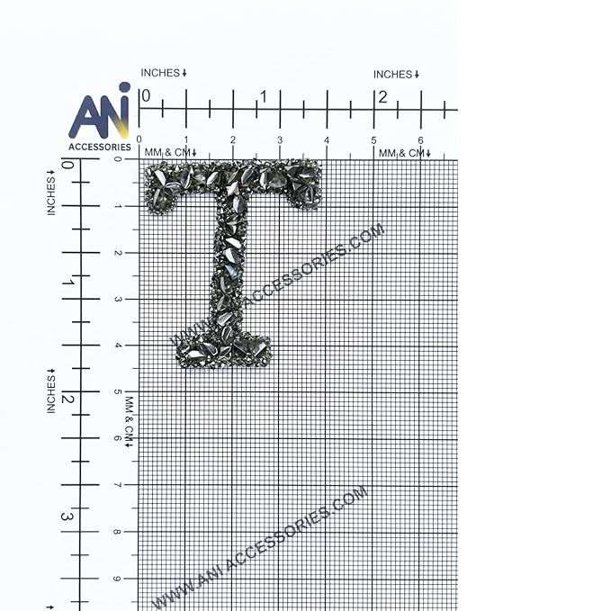 Letter E Black Sparkling Rhinestone Patch