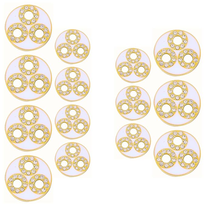 Circular Metal Buttons with Diamond Accents