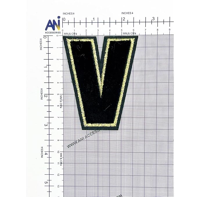 Letter V Hot fix Or Sew Patch