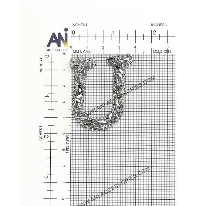 Letter E White Sparkling Rhinestone Patch