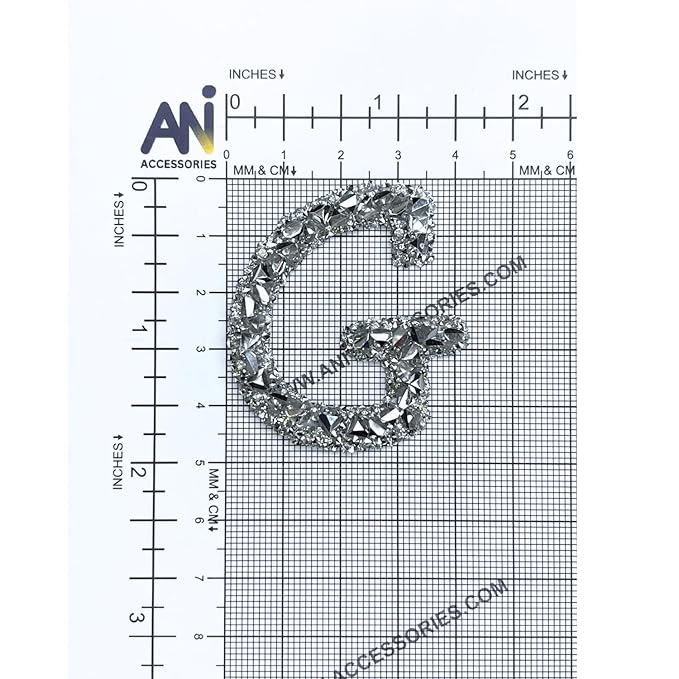Letter C White Sparkling Rhinestone Patch