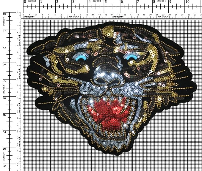 Golden Tiger Sequins Patch