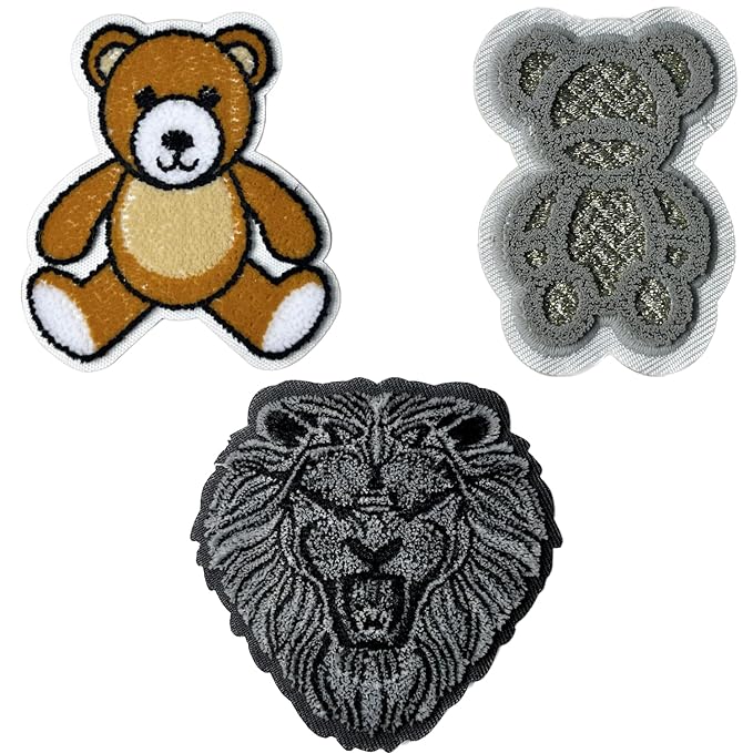 Teddy Bear and Lion Patch Set