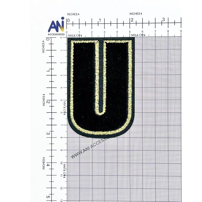 Letter U Hot fix Or Sew Patch