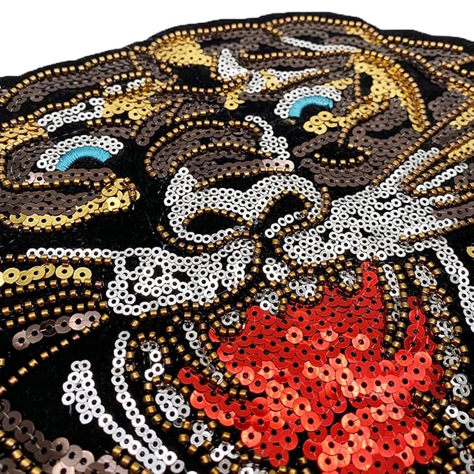 Golden Tiger Sequins Patch