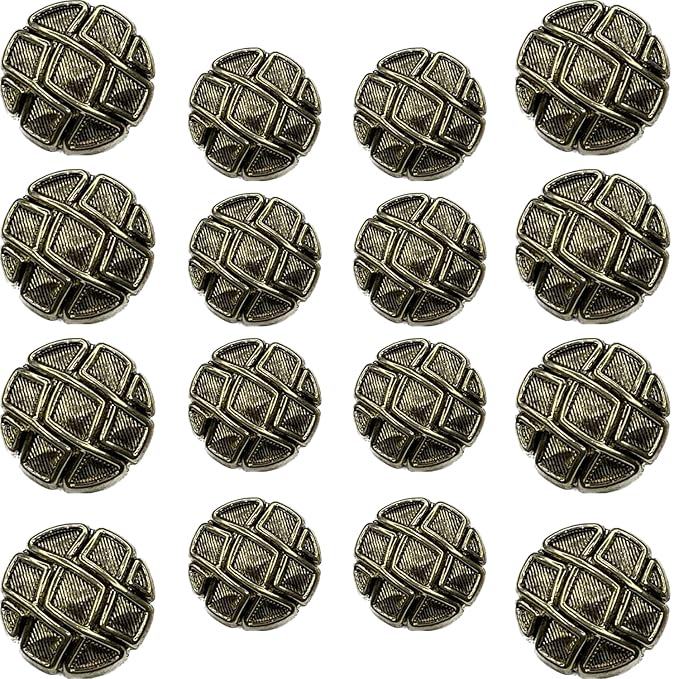 Metallic Maze Design Metal Buttons