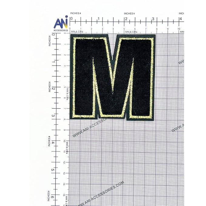 Letter M Hot fix Or Sew Patch