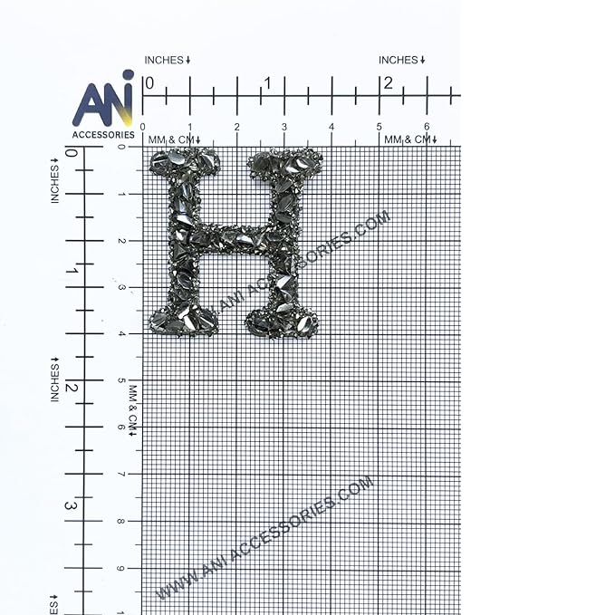 Letter E Black Sparkling Rhinestone Patch
