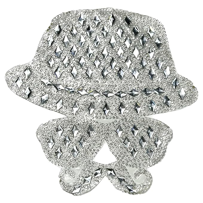 Diamond-Studded Hat & Mustache Patch