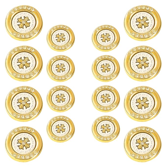 Diamond surrounded cross design buttons