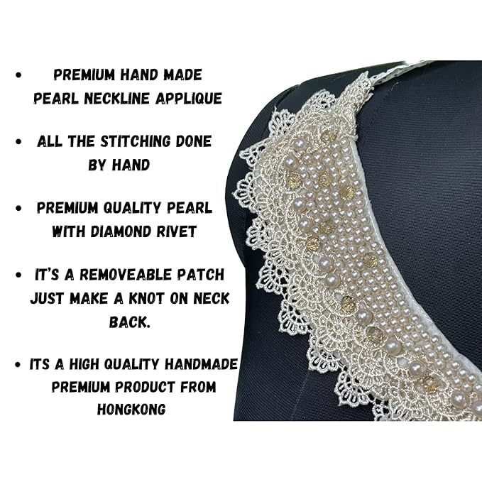 Pearl Lace Knot Style Neckline