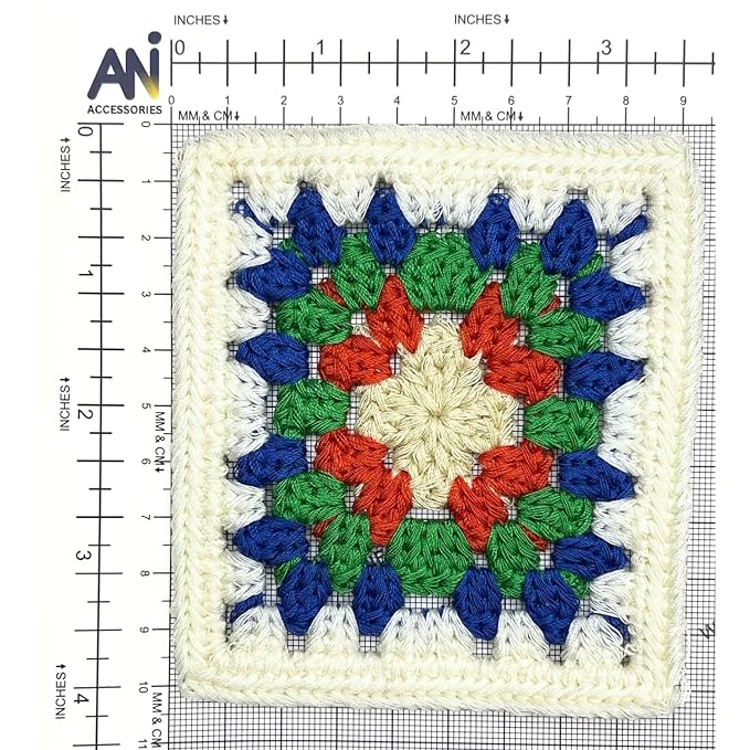 Colorful Floral Design Granny Square Patch