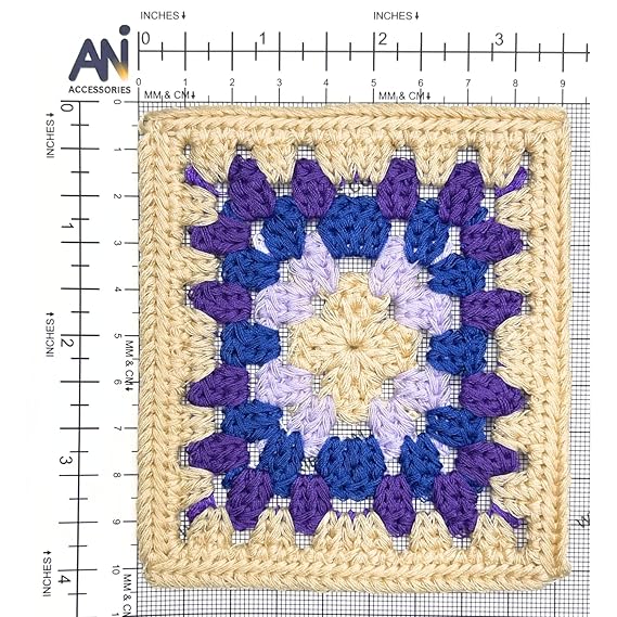 Colorful Floral Design Granny Square Patch