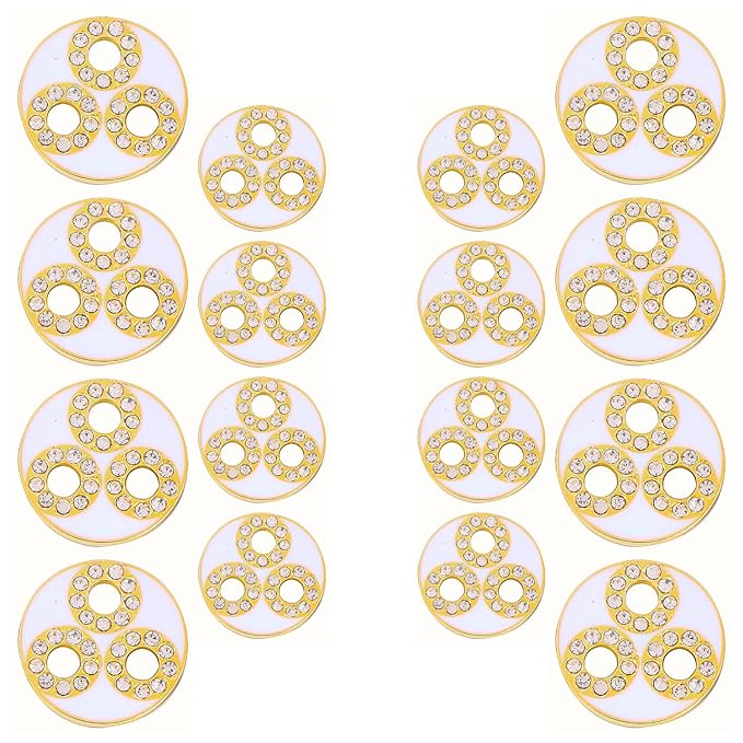 Circular Metal Buttons with Diamond Accents