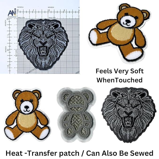 Teddy Bear and Lion Patch Set