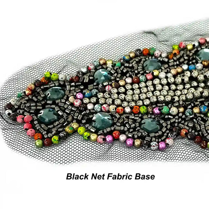 Multicolor Beaded V Neckline