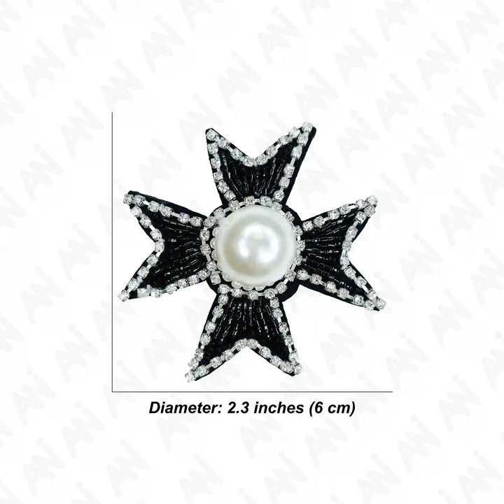 Pearl Cross Applique Patch