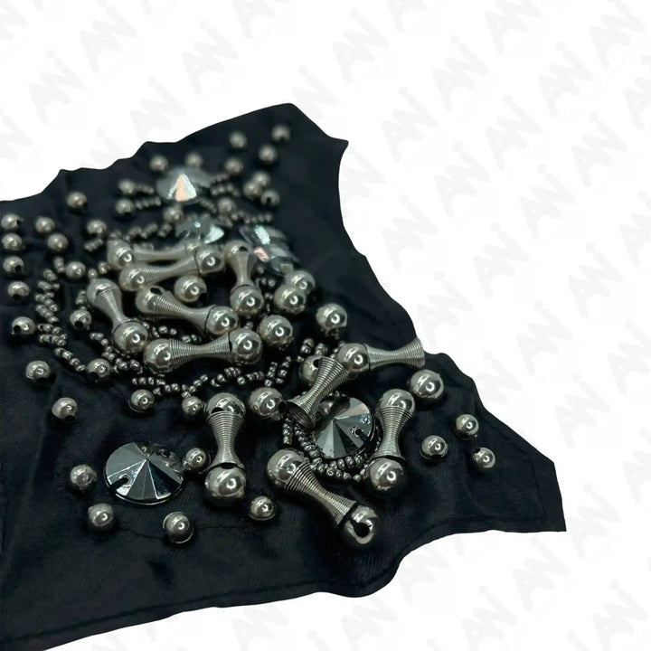Beads Black Shoulder Patch 1 Pair