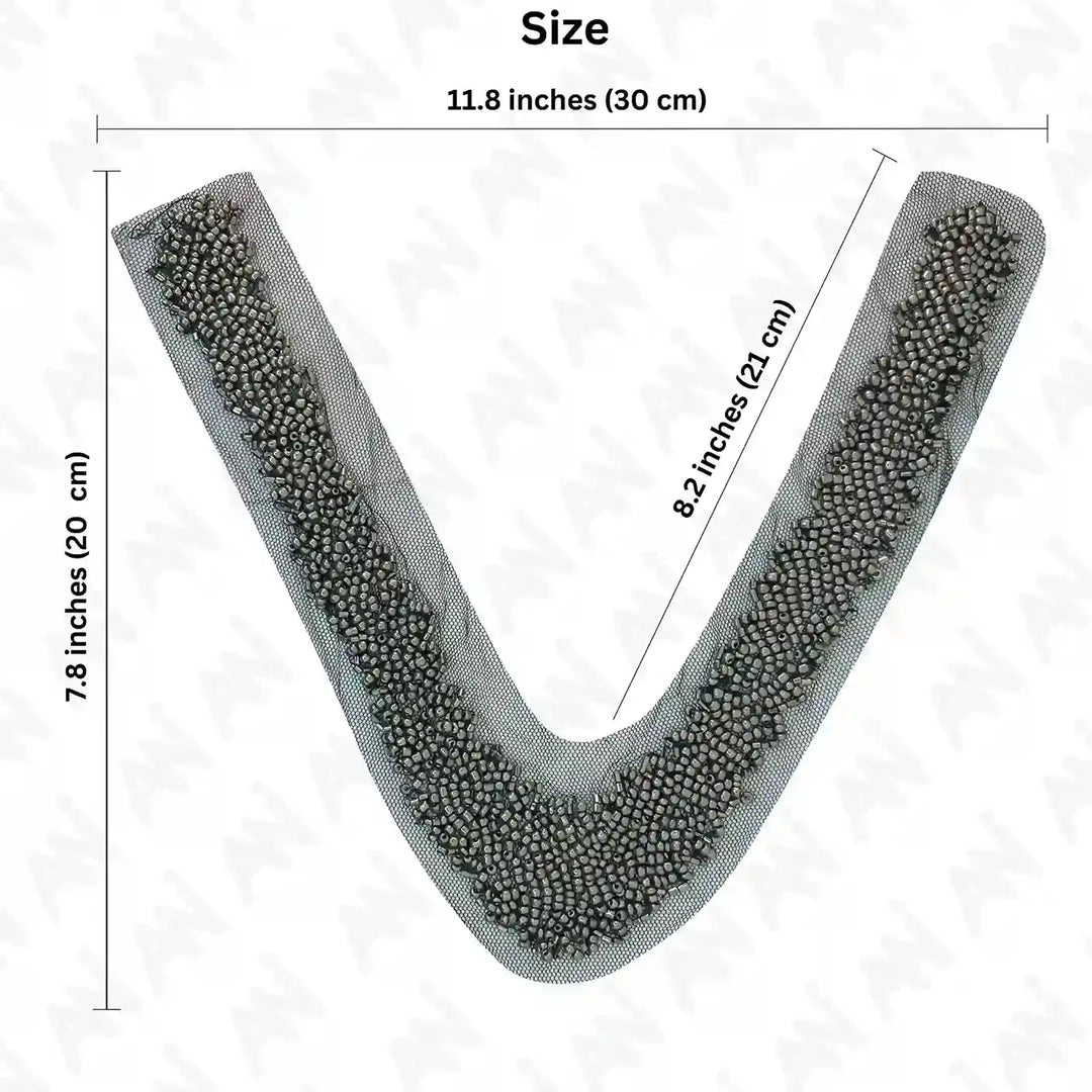 Beaded V Neckline Applique