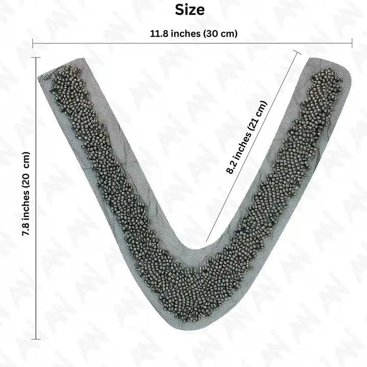Beaded V Neckline Applique