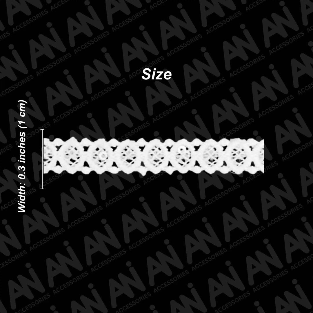 Picot Edge Scallop Sequins Lace Trim | 2 Meter