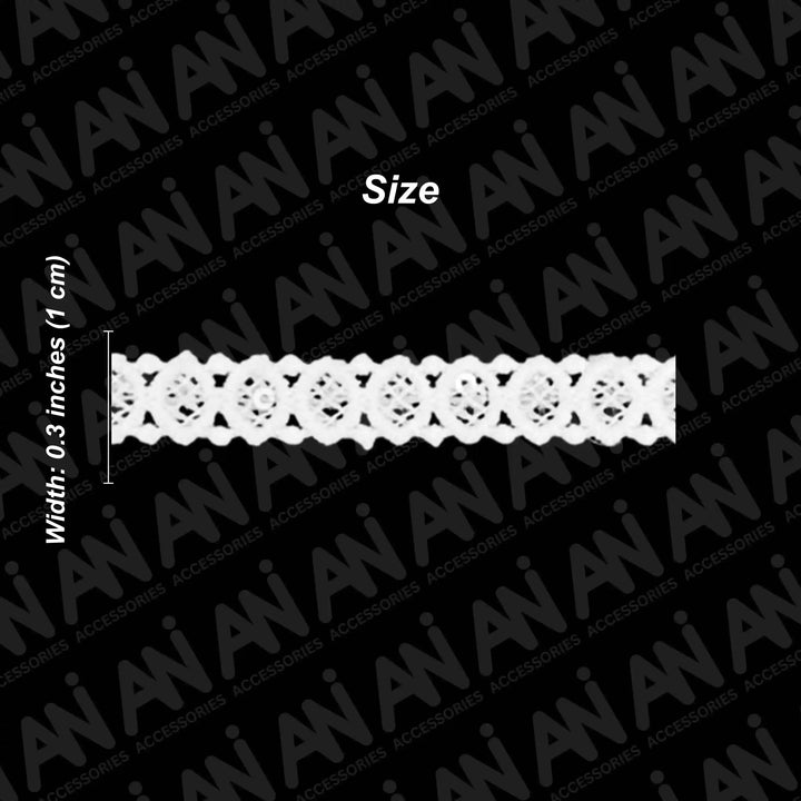 Picot Edge Scallop Sequins Lace Trim | 2 Meter