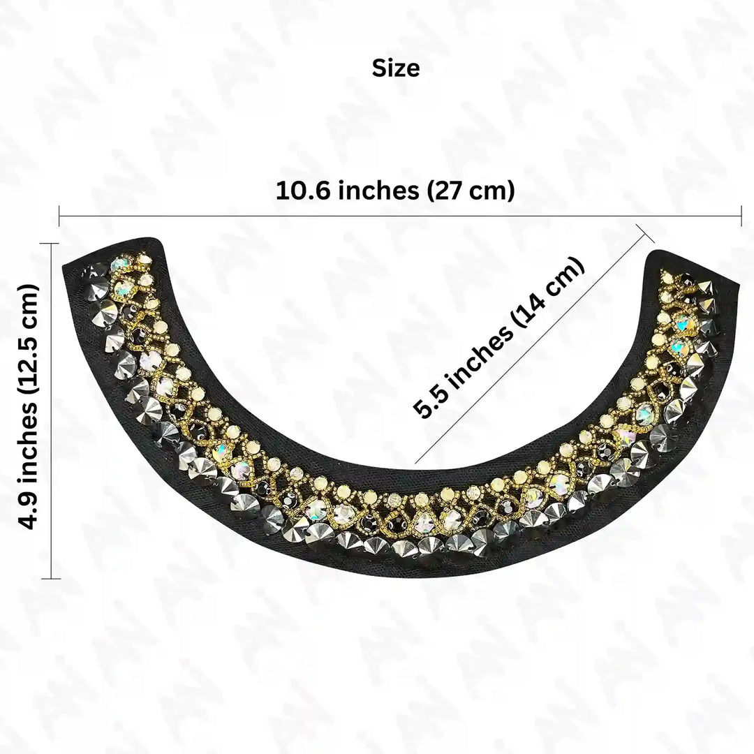 Shiny Beaded Round Neckline