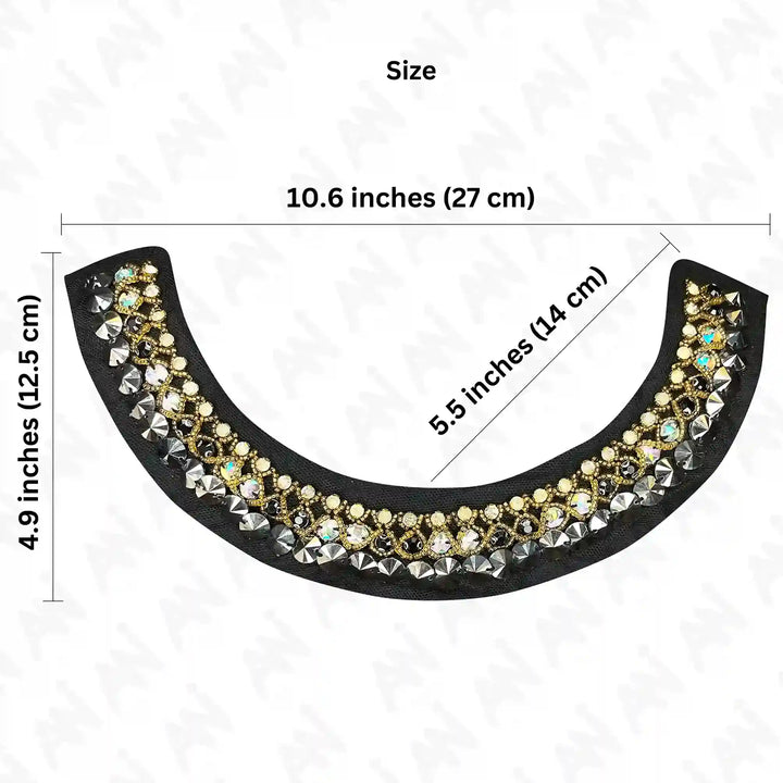 Shiny Beaded Round Neckline