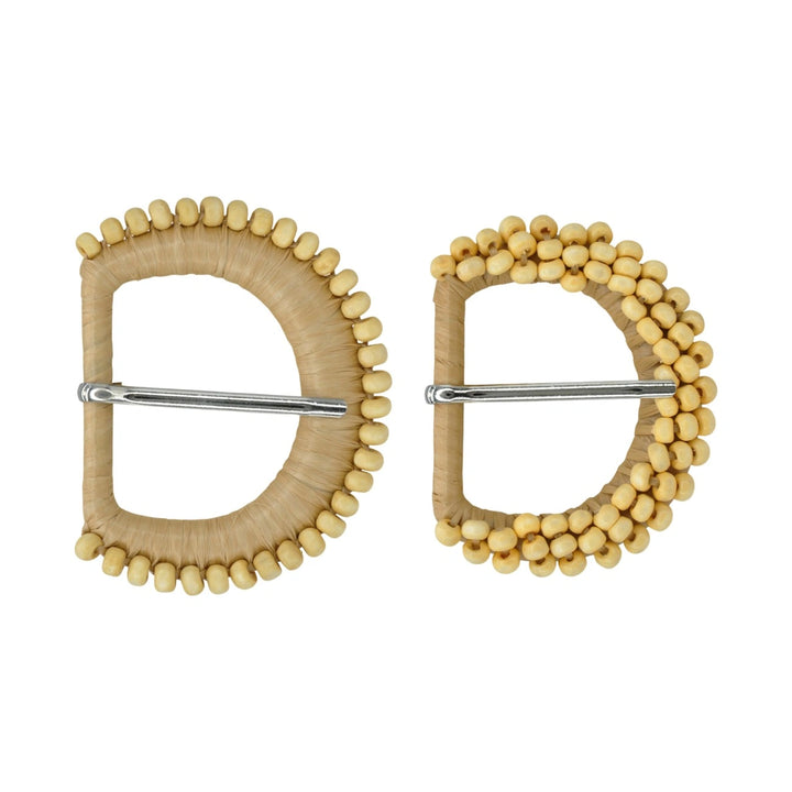 Handmade Beaded Raffia Buckle