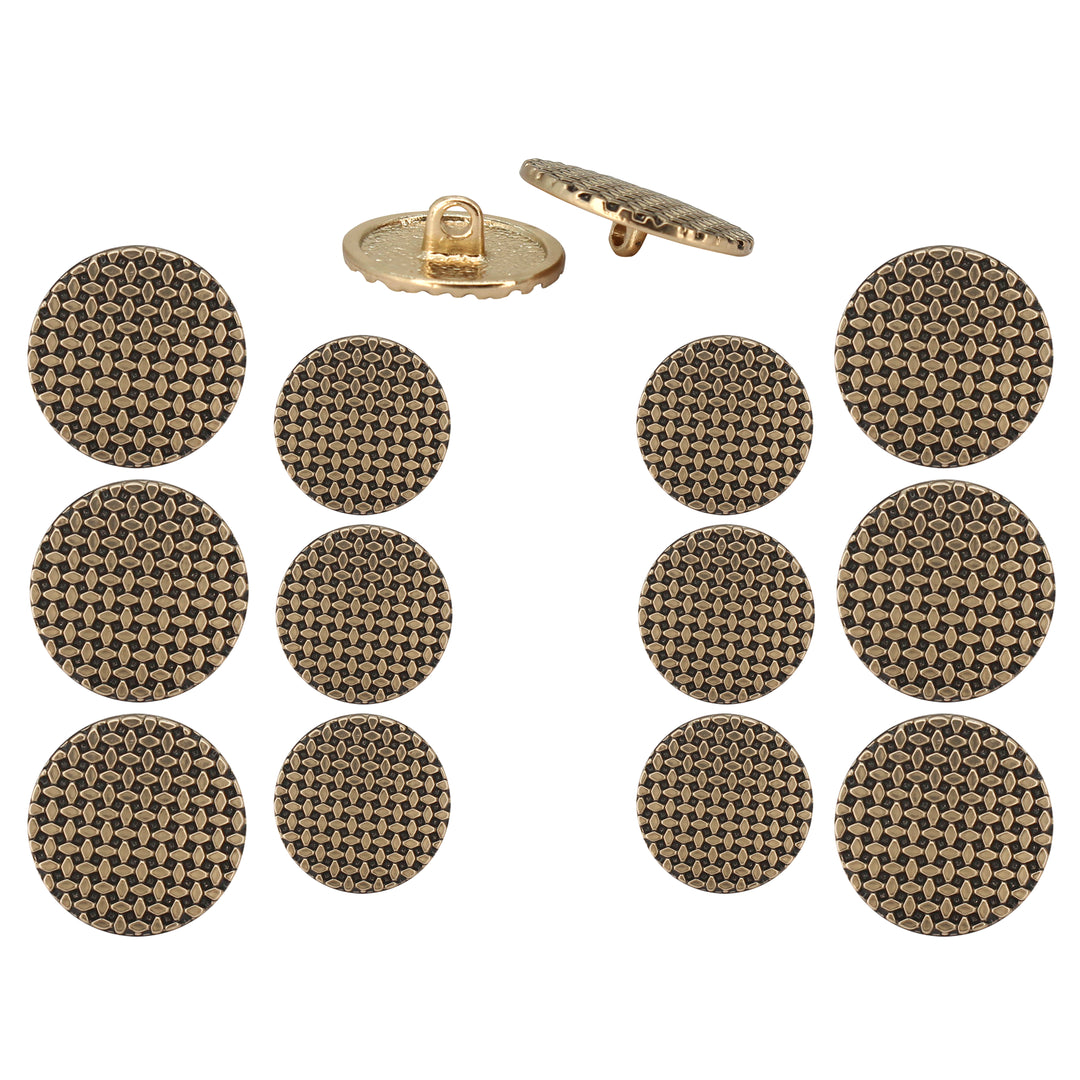 Geometric Grid Buttons for Clothing