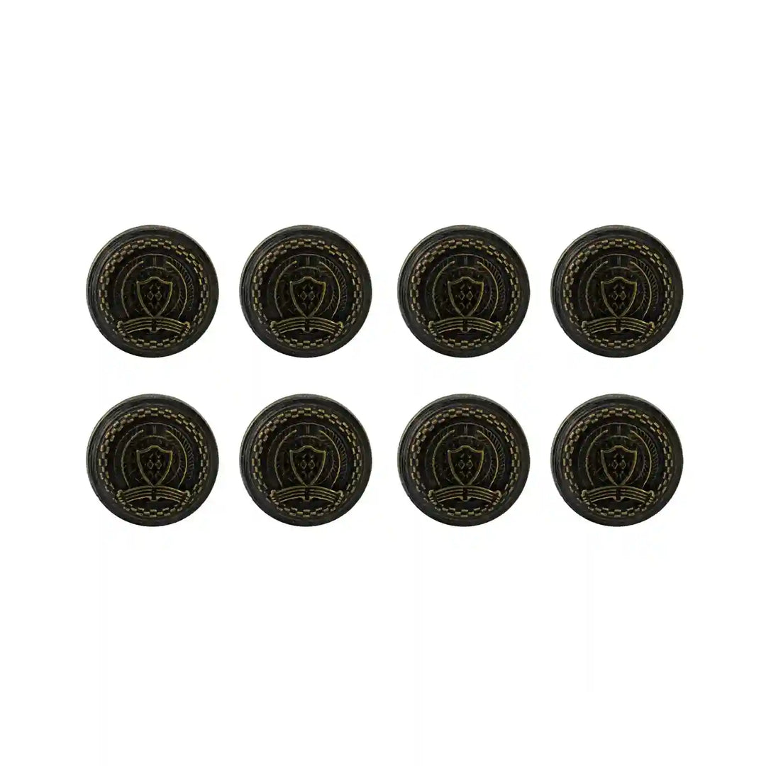 8 small antique coat buttons by Ani Accessories, great for elegant outerwear designs.