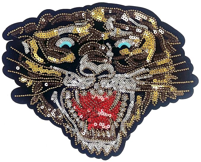 Golden Tiger Sequins Patch