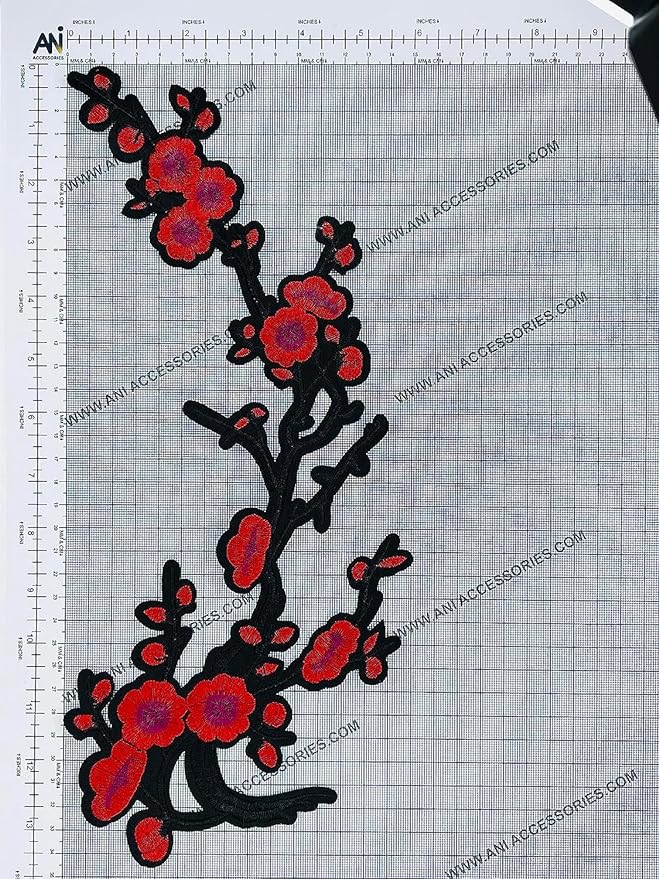 3D Cherry Blossom Heat Transfer or Sew Patch