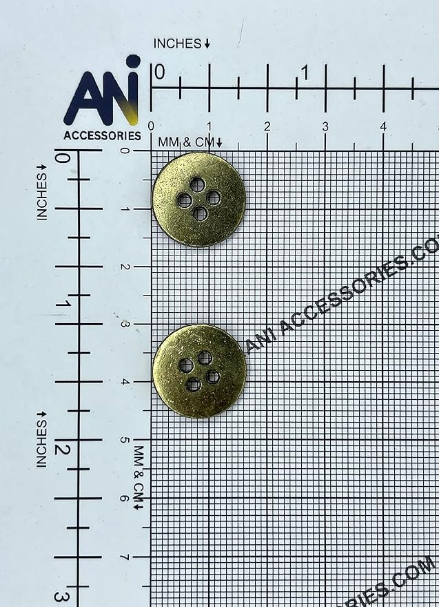 Four Hole Antique Brass Metal Buttons