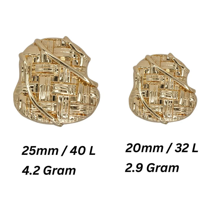 Basket Weave Style Metal Buttons | 20mm(32L) & 25mm(40L)